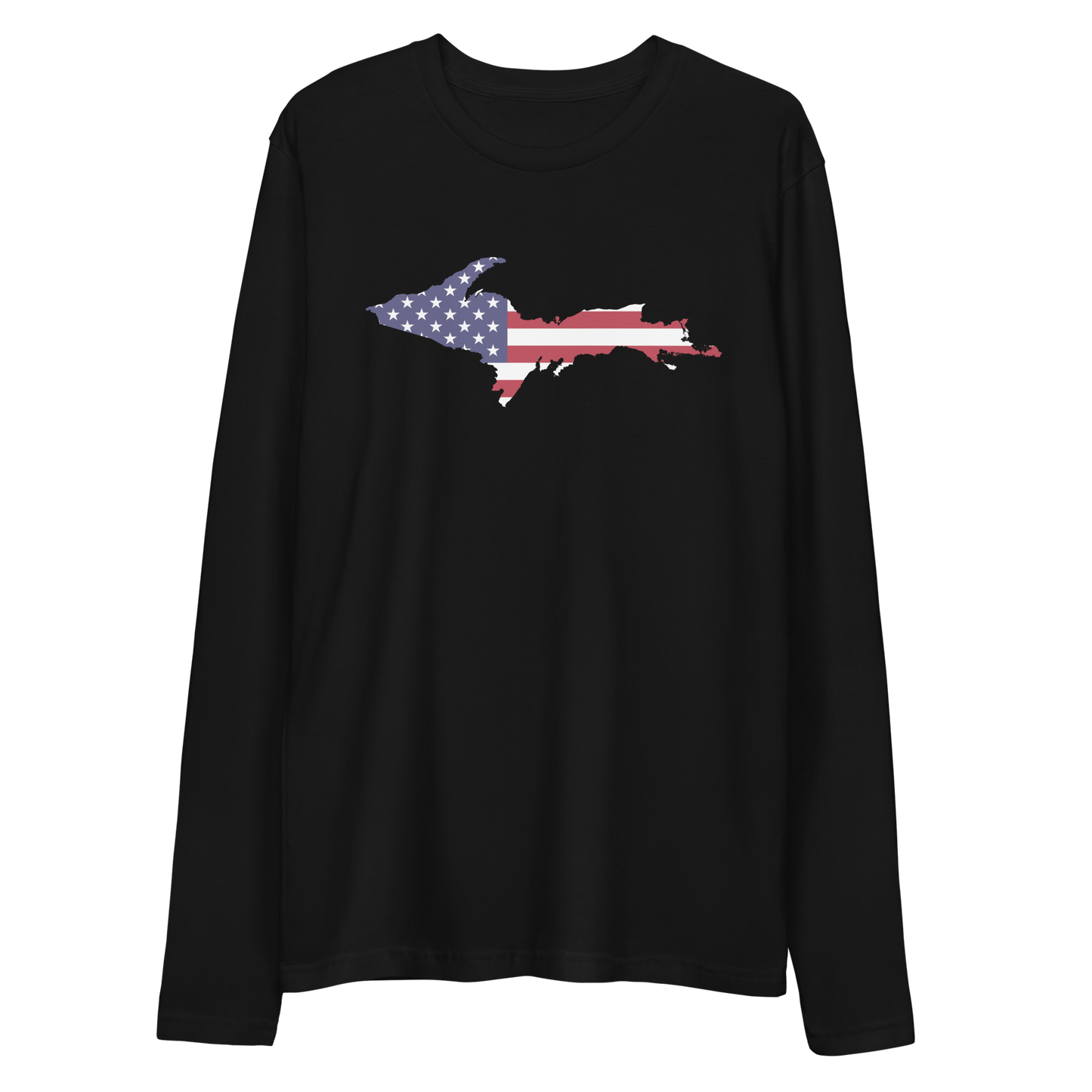 Michigan Upper Peninsula T-Shirt (w/ UP USA Flag) | Men's Fitted Long Sleeve