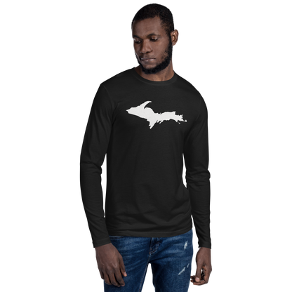 Michigan Upper Peninsula Fitted T-Shirt (w/ UP Outline) | Men's Long Sleeve