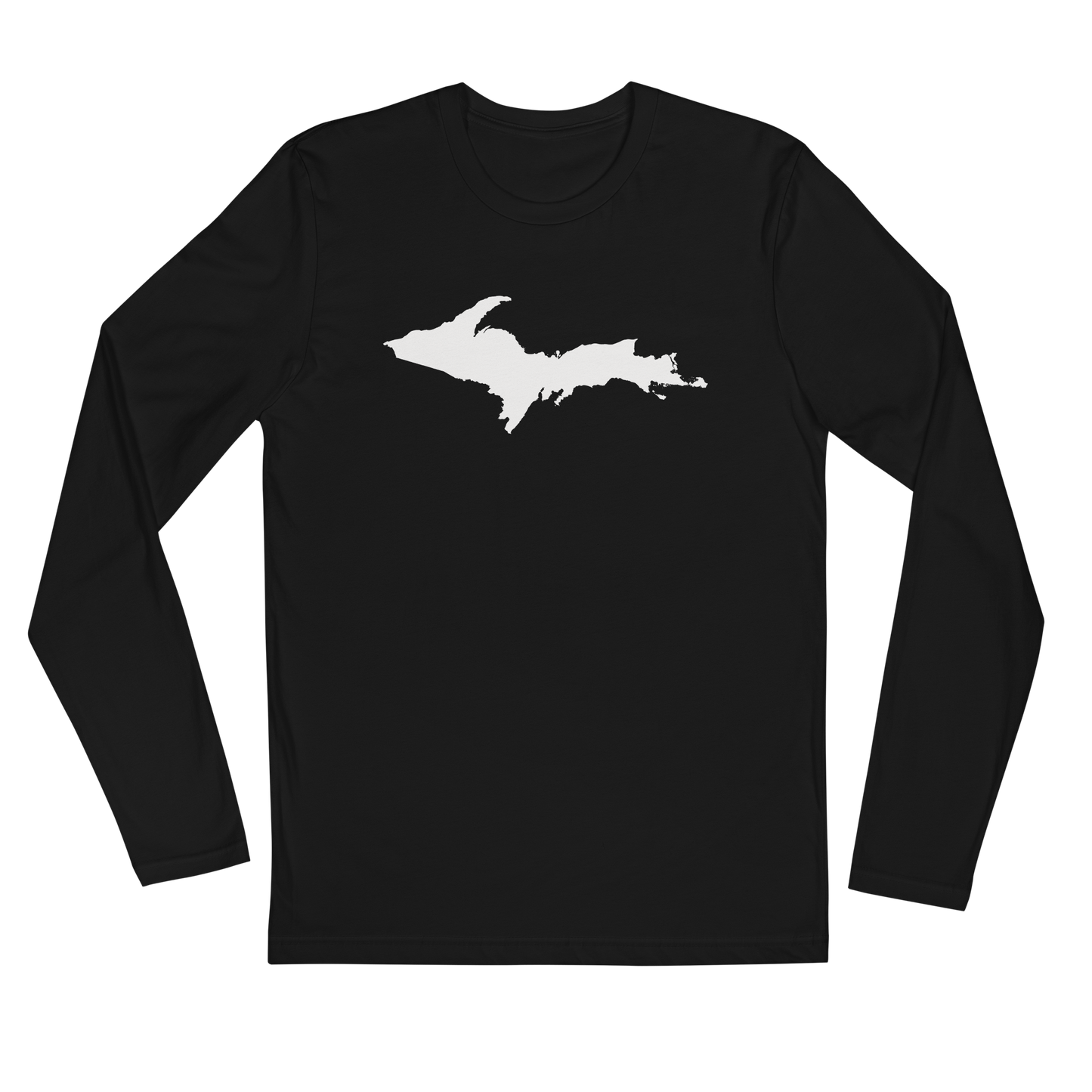 Michigan Upper Peninsula Fitted T-Shirt (w/ UP Outline) | Men's Long Sleeve