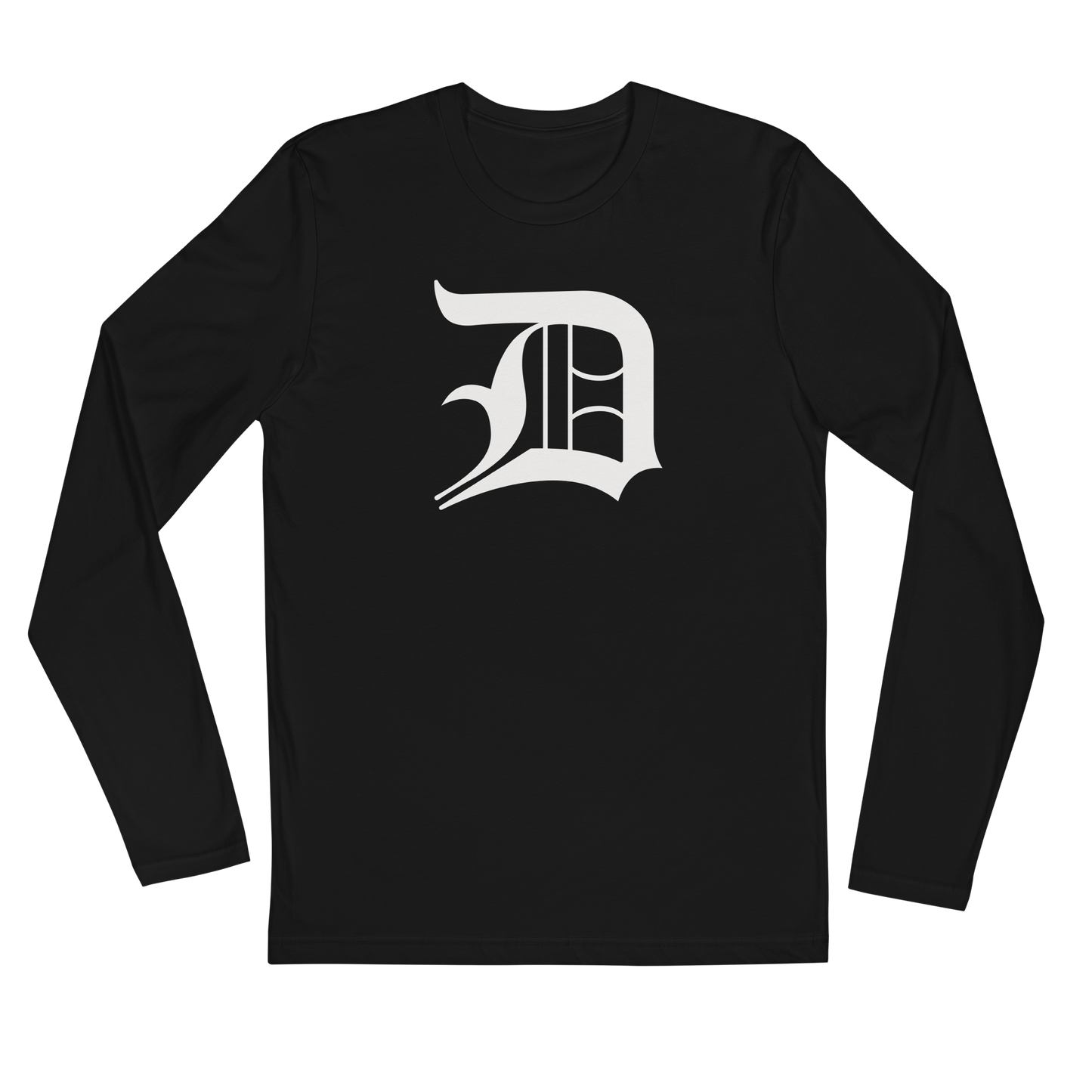 Detroit 'Old English D' Long Sleeve T-Shirt | Men's Fitted