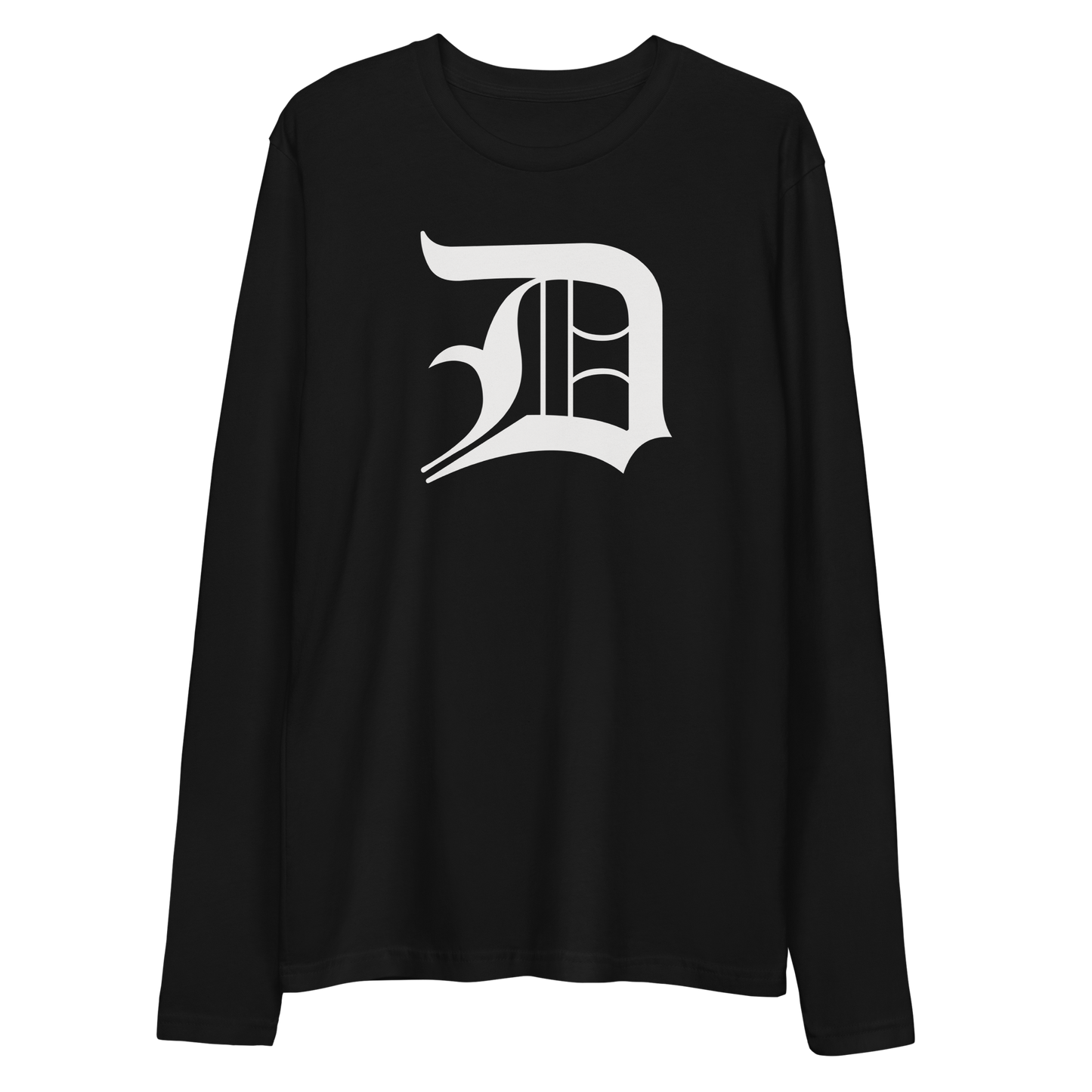 Detroit 'Old English D' Long Sleeve T-Shirt | Men's Fitted