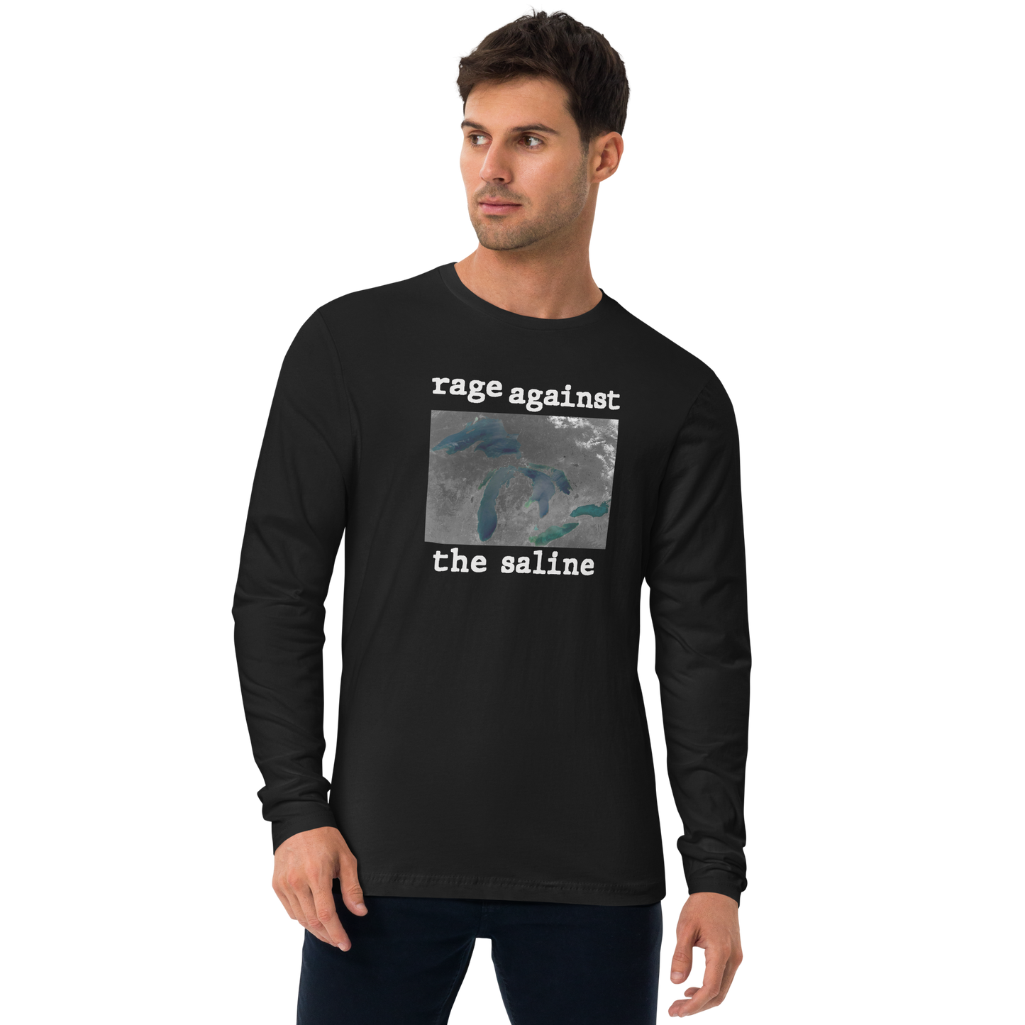 Great Lakes 'Rage Against the Saline' Long Sleeve T-Shirt | Men's Fitted