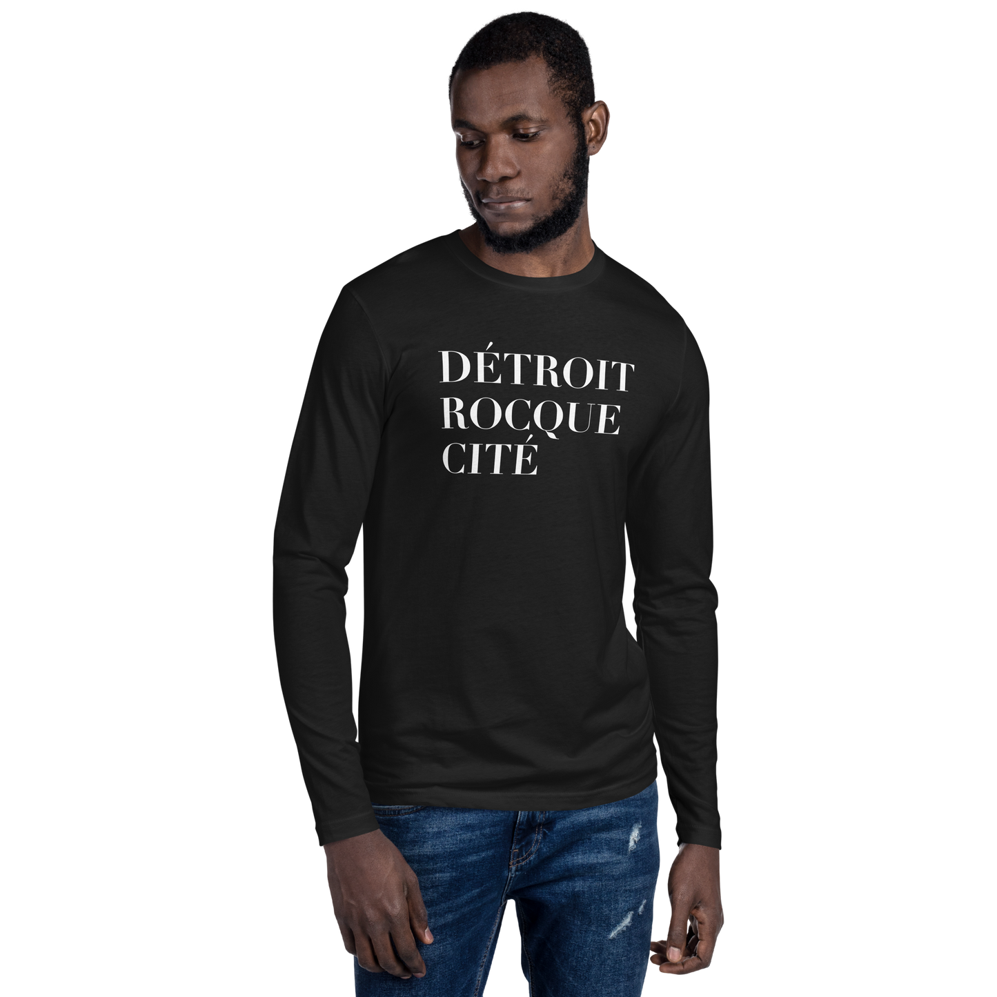 'Détroit Rocque Cité' Long Sleeve T-Shirt | Men's Fitted