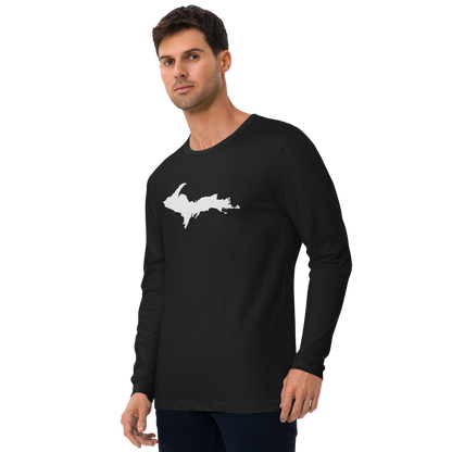 Michigan Upper Peninsula Fitted T-Shirt (w/ UP Outline) | Men's Long Sleeve