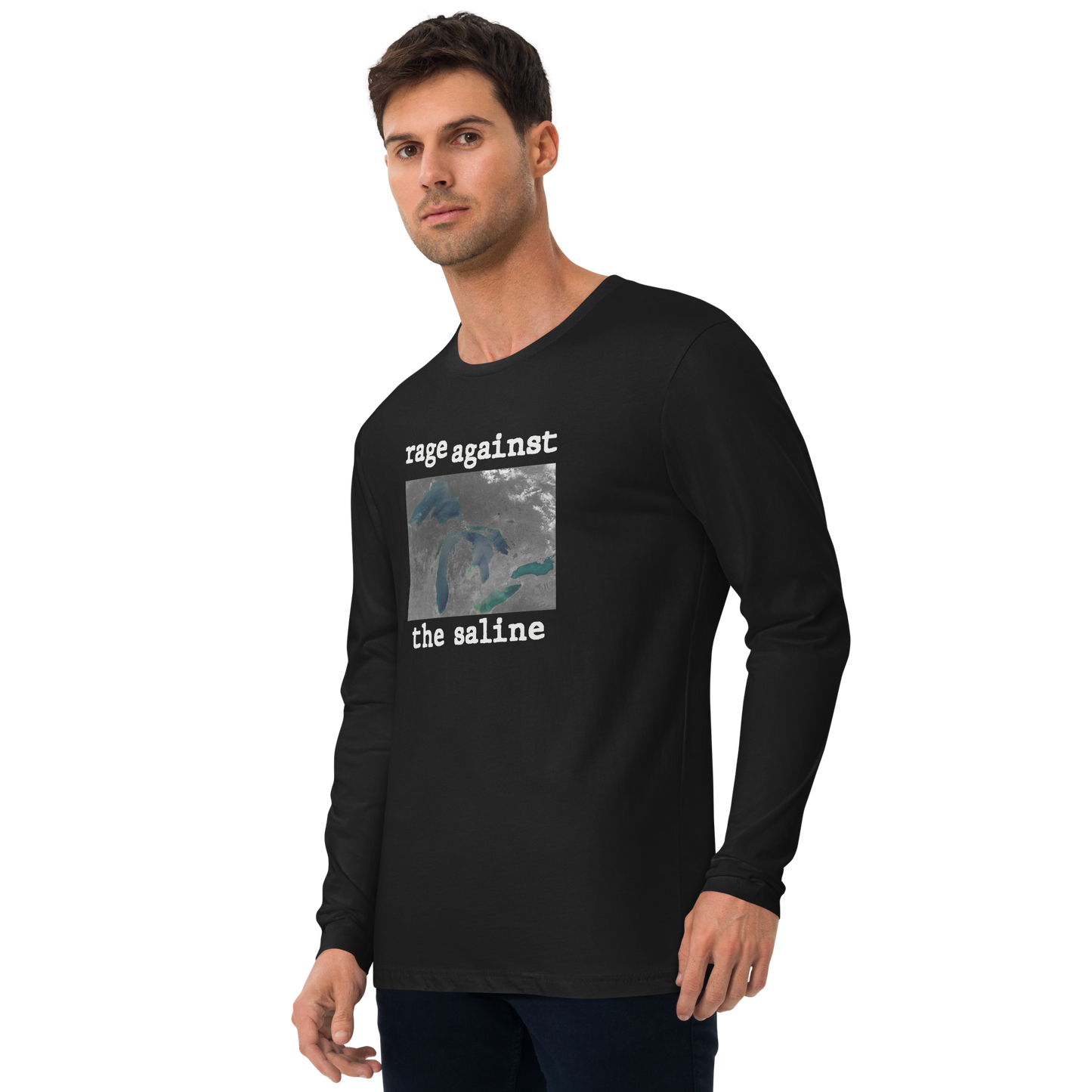 Great Lakes 'Rage Against the Saline' Long Sleeve T-Shirt | Men's Fitted