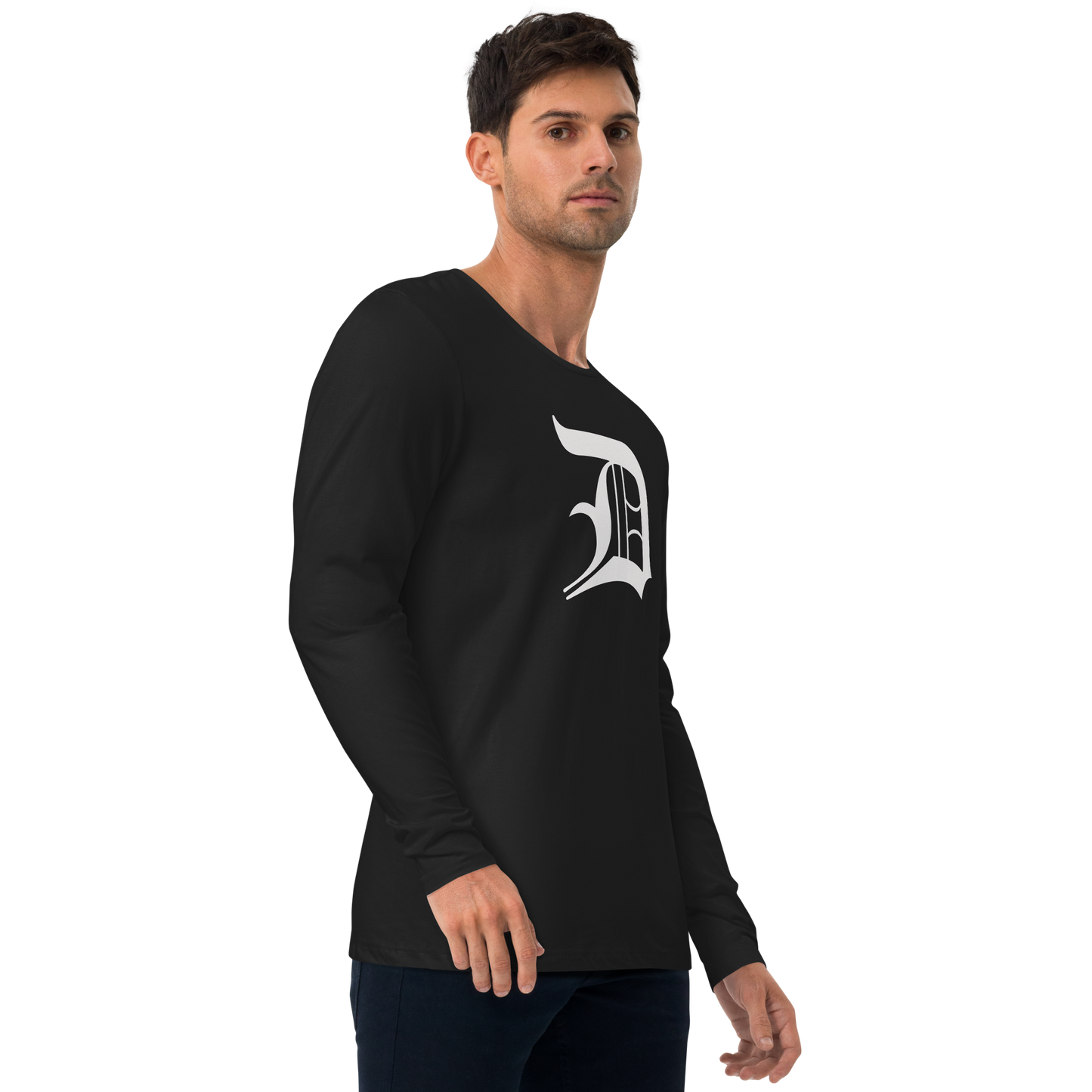 Detroit 'Old English D' Long Sleeve T-Shirt | Men's Fitted