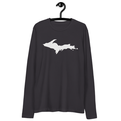 Michigan Upper Peninsula Fitted T-Shirt (w/ UP Outline) | Men's Long Sleeve