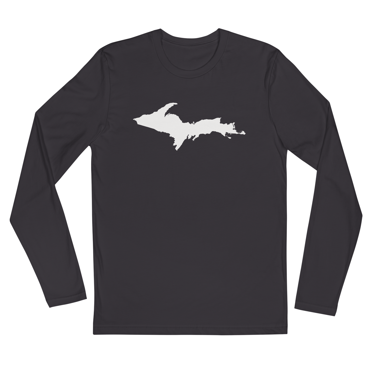 Michigan Upper Peninsula Fitted T-Shirt (w/ UP Outline) | Men's Long Sleeve