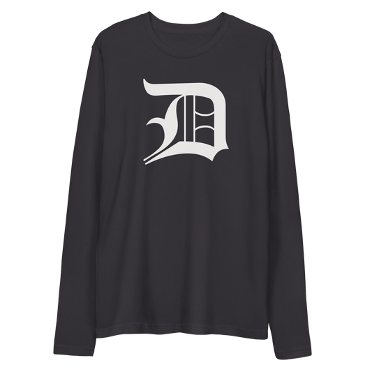Detroit 'Old English D' Long Sleeve T-Shirt | Men's Fitted
