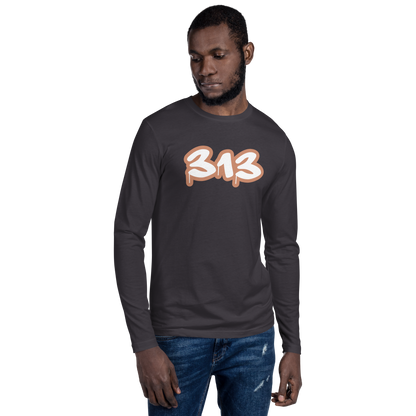 Detroit '313' Long Sleeve T-Shirt (Copper) | Men's Fitted