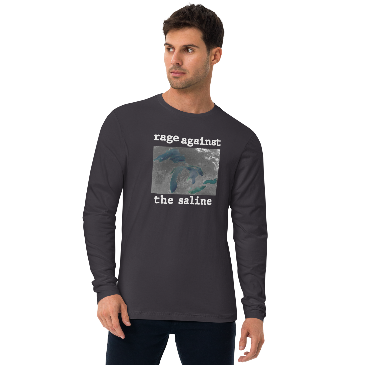 Great Lakes 'Rage Against the Saline' Long Sleeve T-Shirt | Men's Fitted