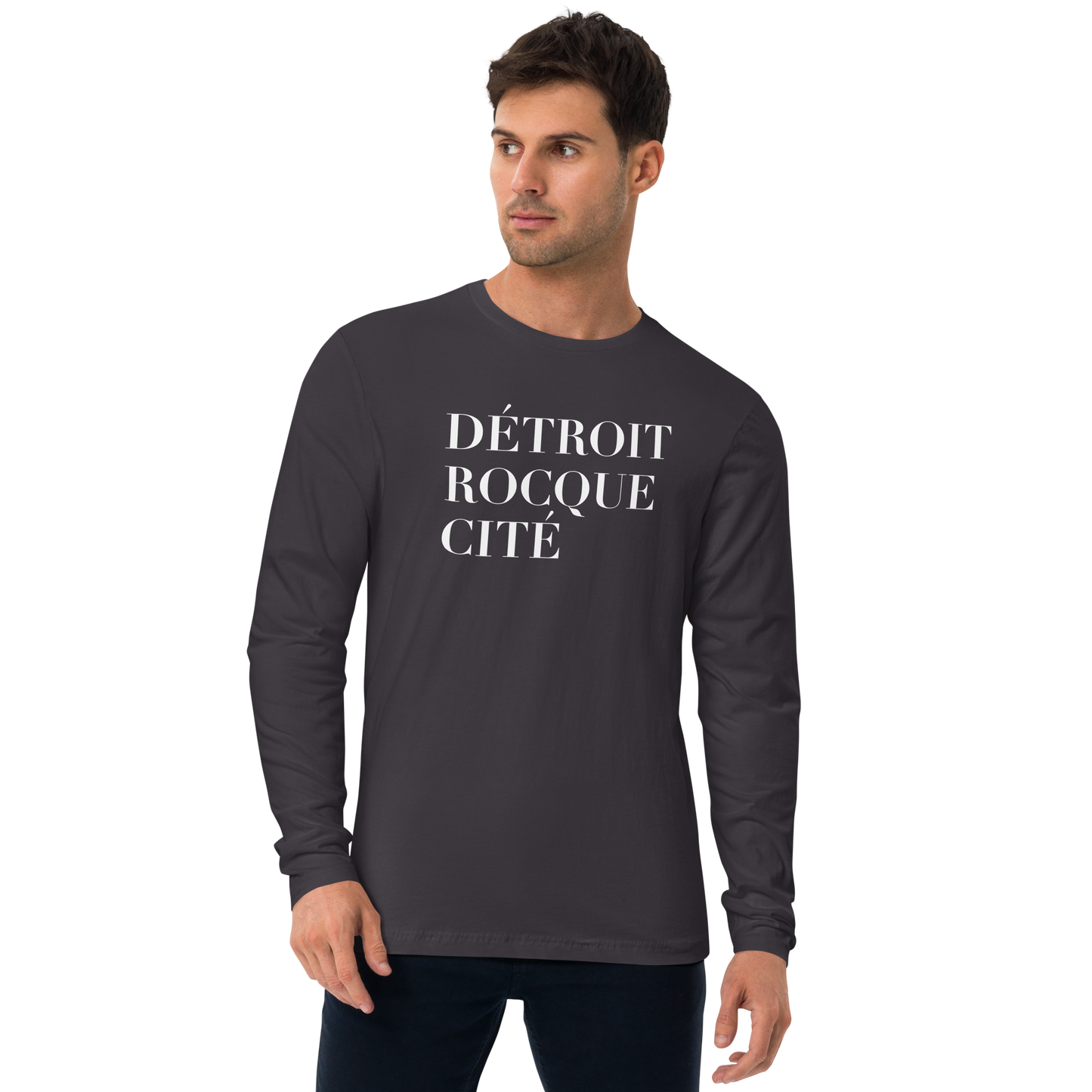 'Détroit Rocque Cité' Long Sleeve T-Shirt | Men's Fitted