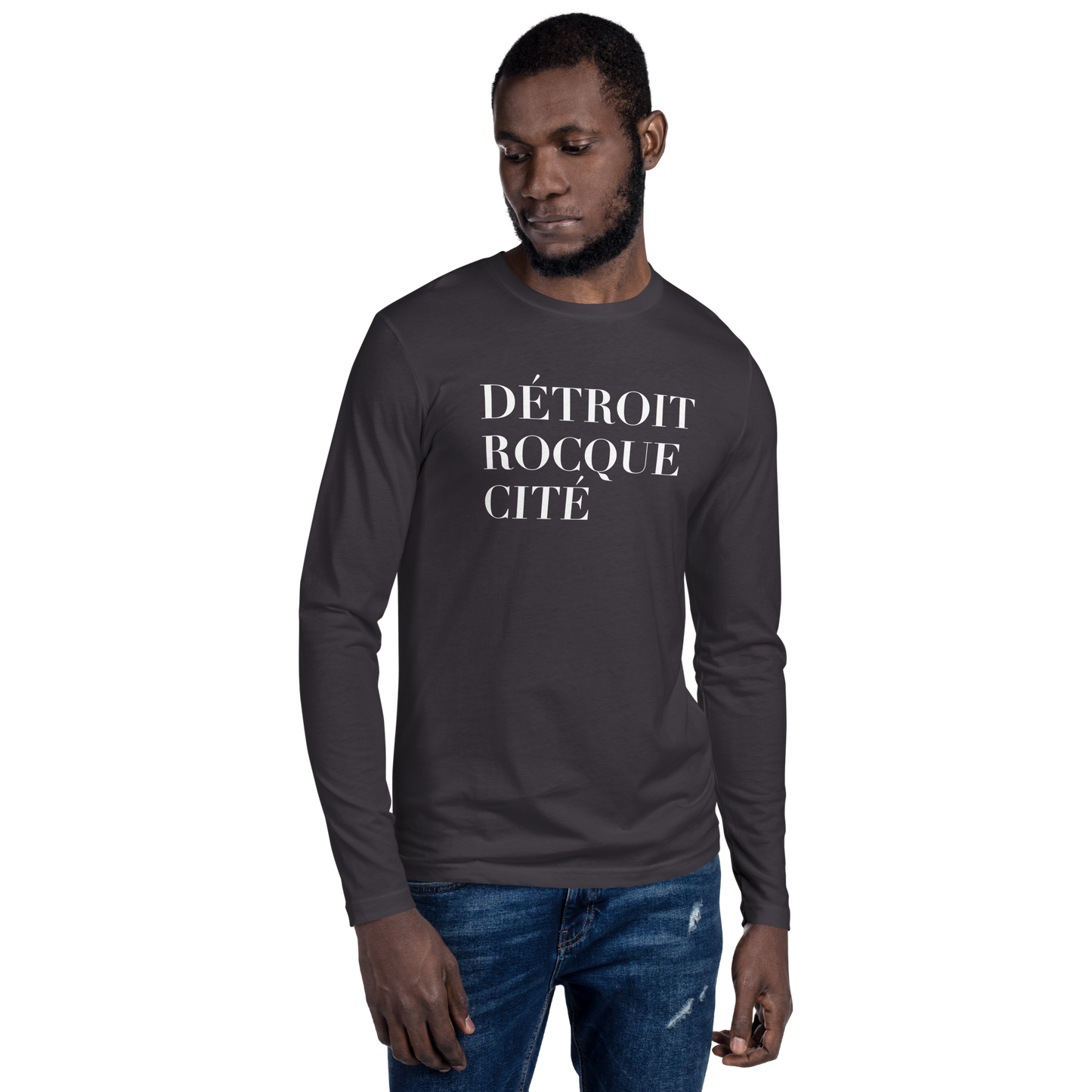 'Détroit Rocque Cité' Long Sleeve T-Shirt | Men's Fitted