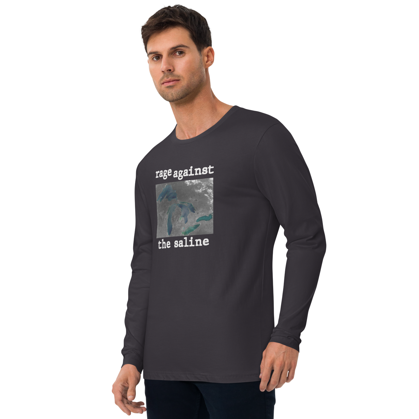 Great Lakes 'Rage Against the Saline' Long Sleeve T-Shirt | Men's Fitted