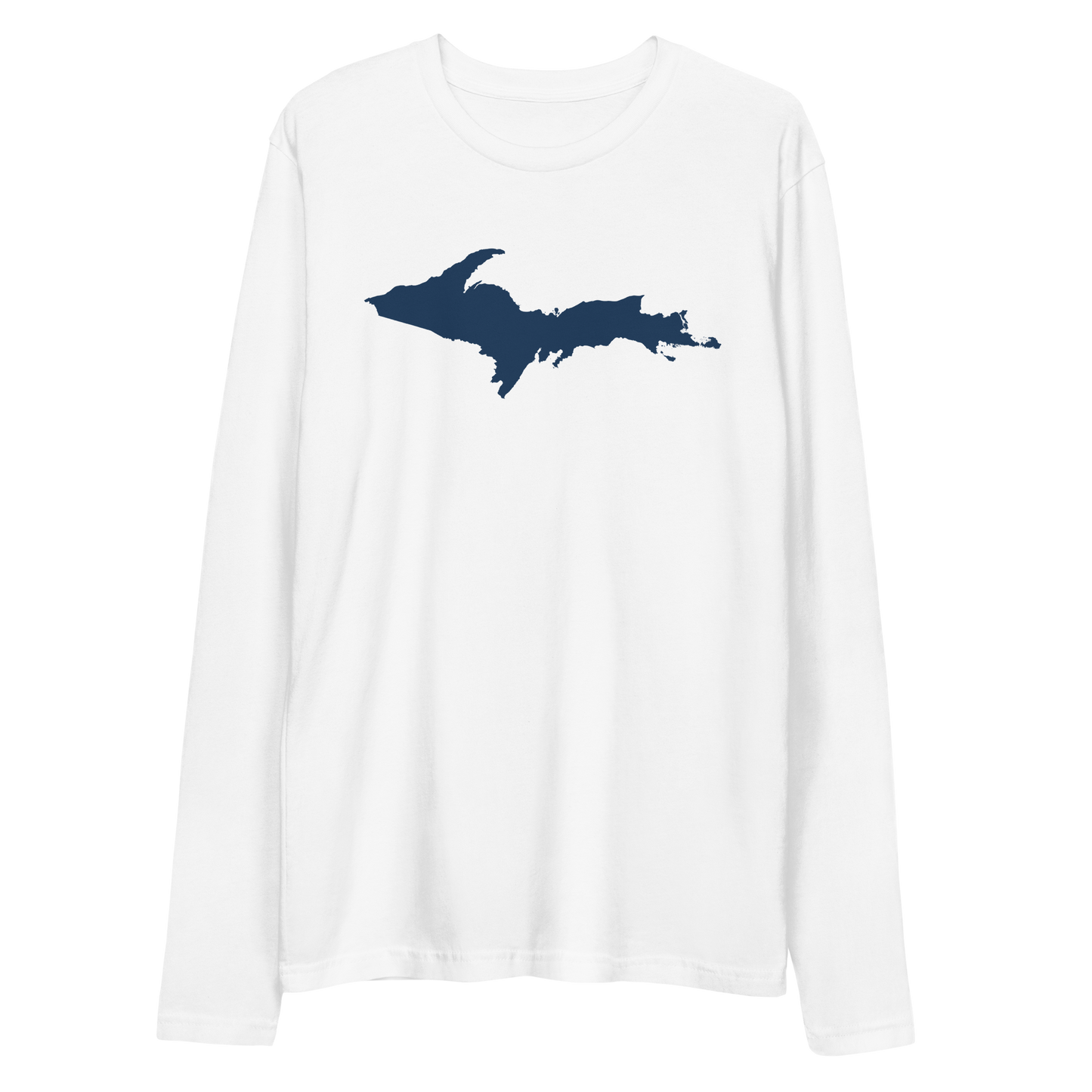 Michigan Upper Peninsula Fitted T-Shirt (w/ UP Outline) | Men's Long Sleeve