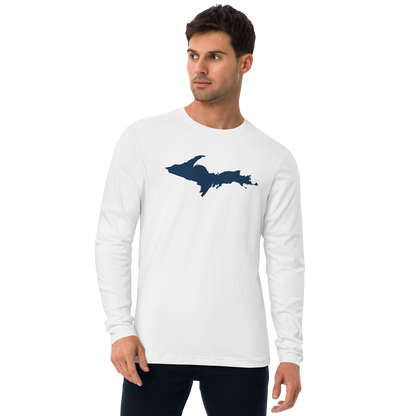 Michigan Upper Peninsula Fitted T-Shirt (w/ UP Outline) | Men's Long Sleeve