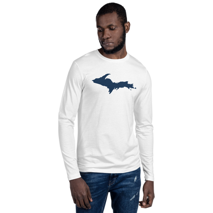 Michigan Upper Peninsula Fitted T-Shirt (w/ UP Outline) | Men's Long Sleeve