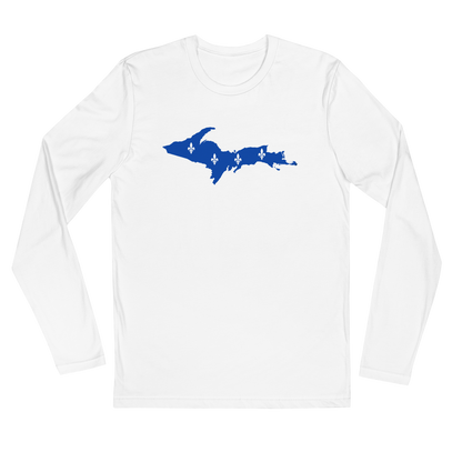 Michigan Upper Peninsula Long Sleeve T-Shirt (w/ UP Quebec Flag) | Men's Fitted