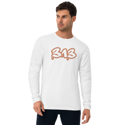 Detroit '313' Long Sleeve T-Shirt (Copper) | Men's Fitted