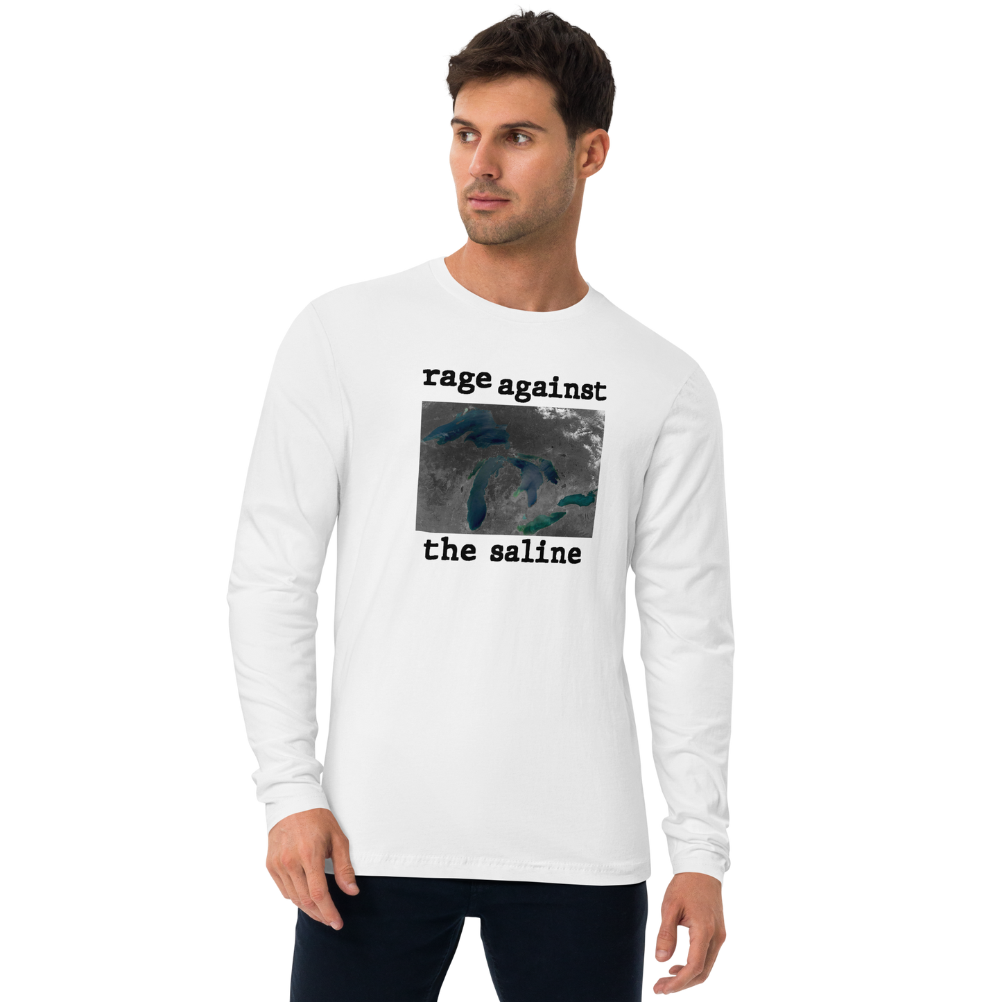 Great Lakes 'Rage Against the Saline' Long Sleeve T-Shirt | Men's Fitted