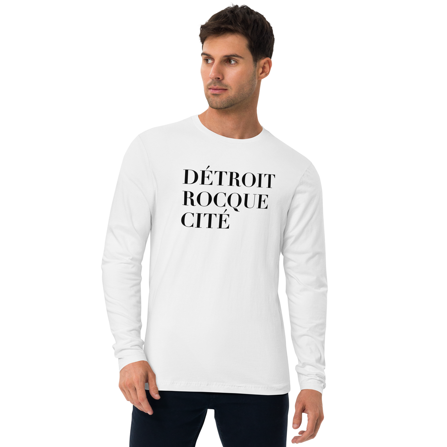 'Détroit Rocque Cité' Long Sleeve T-Shirt | Men's Fitted