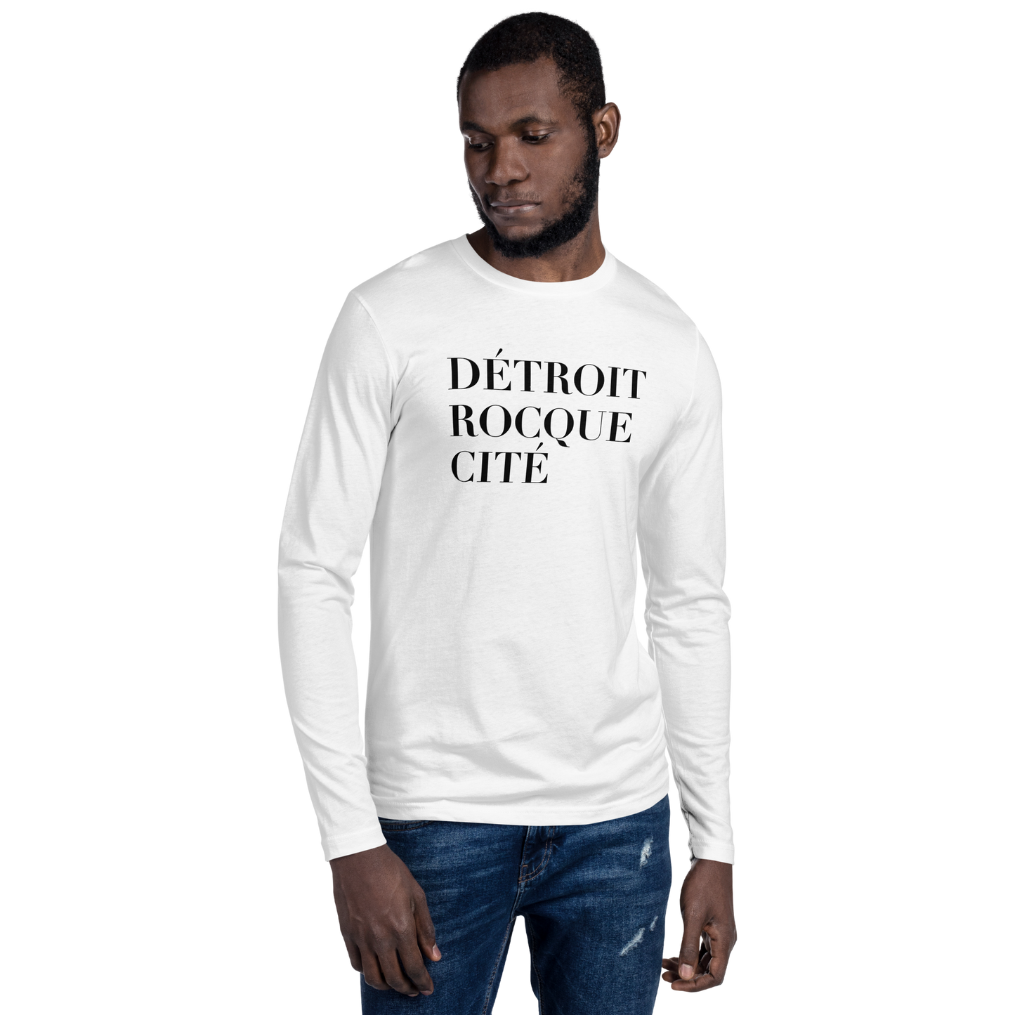 'Détroit Rocque Cité' Long Sleeve T-Shirt | Men's Fitted