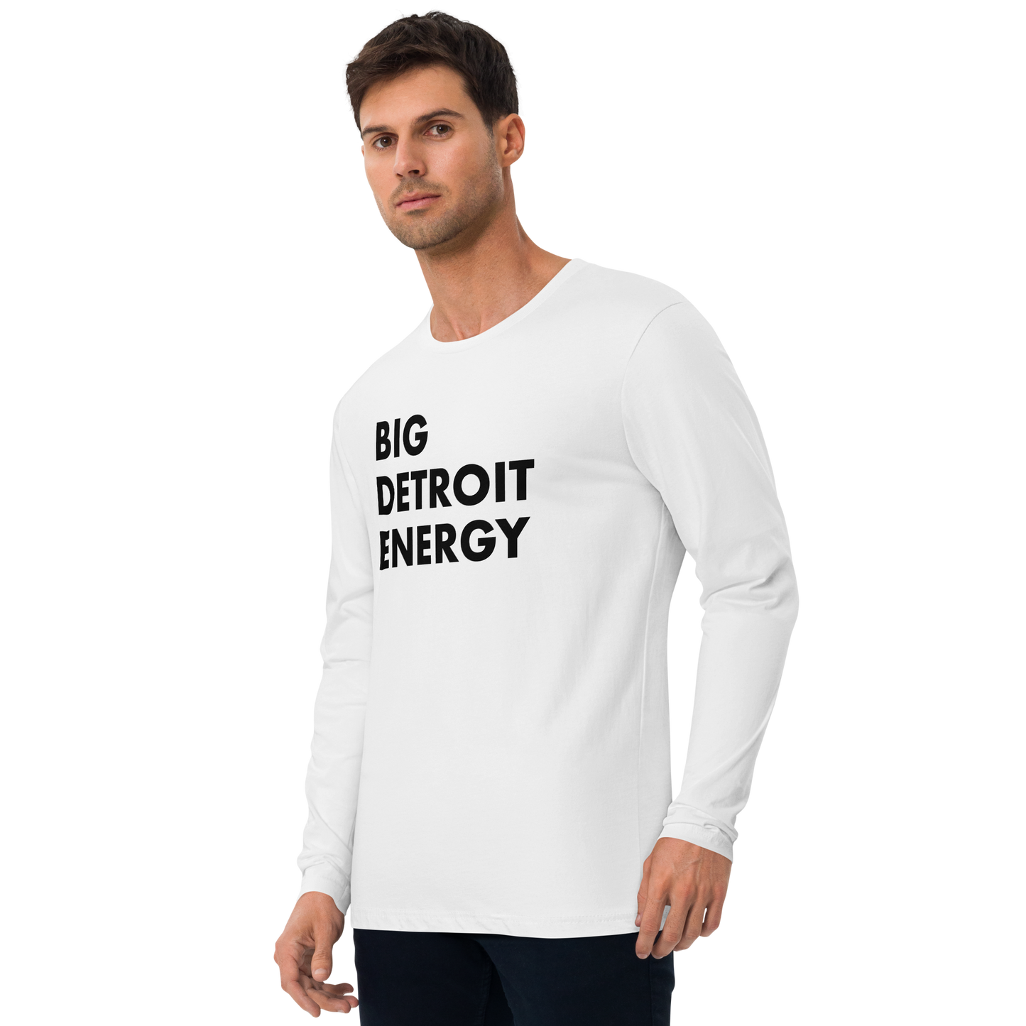 'Big Detroit Energy' Long Sleeve T-Shirt | Men's Fitted