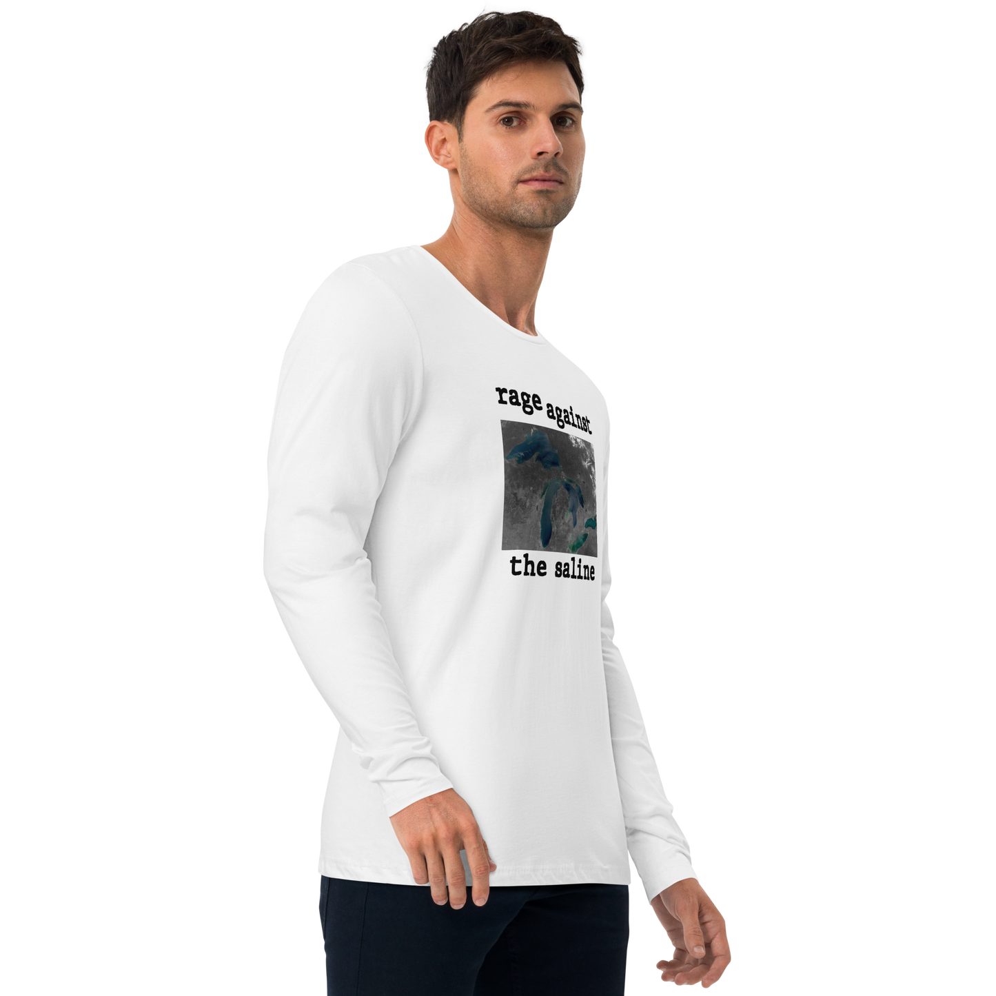 Great Lakes 'Rage Against the Saline' Long Sleeve T-Shirt | Men's Fitted