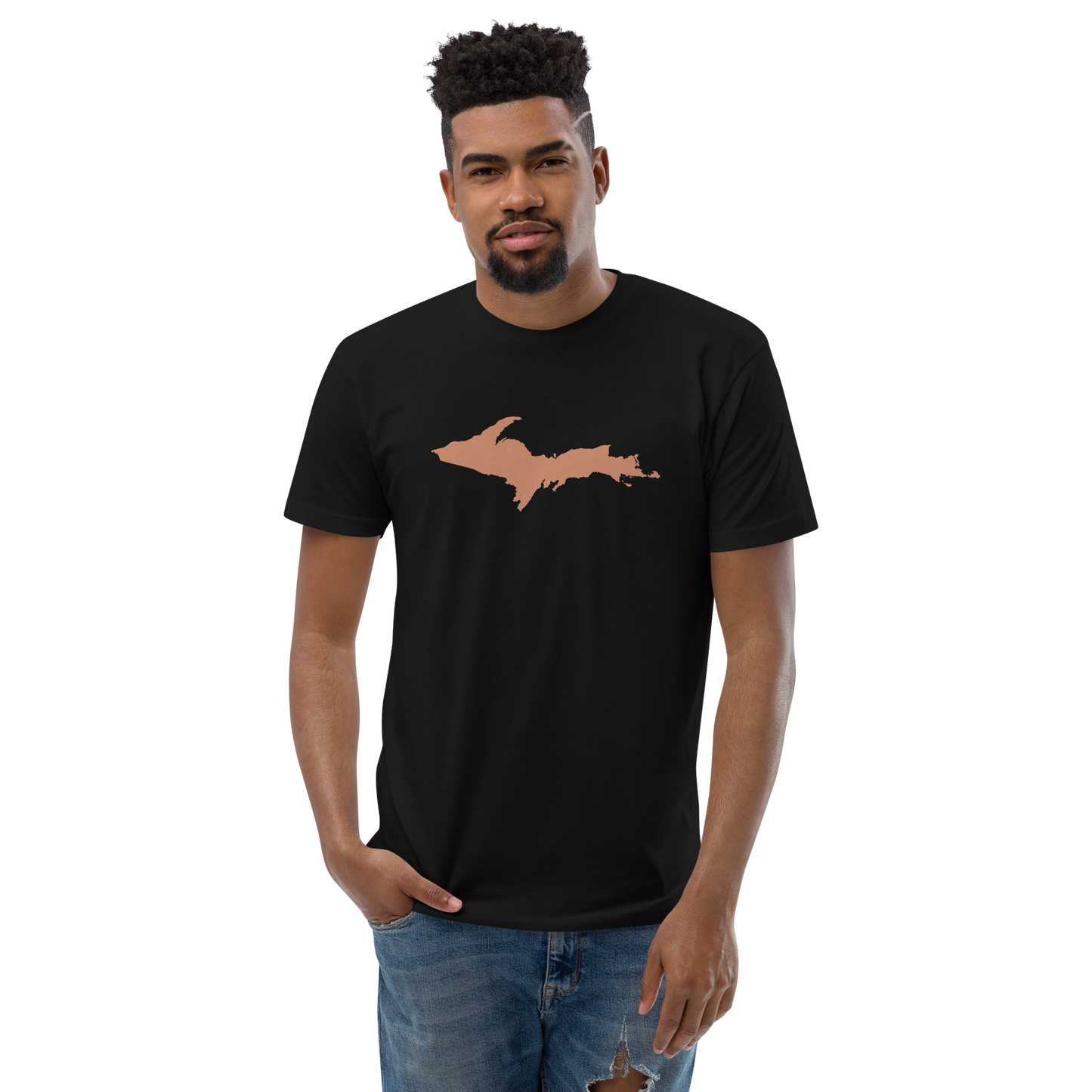 Michigan Upper Peninsula T-Shirt (w/ Copper UP Outline) | Men's Fitted