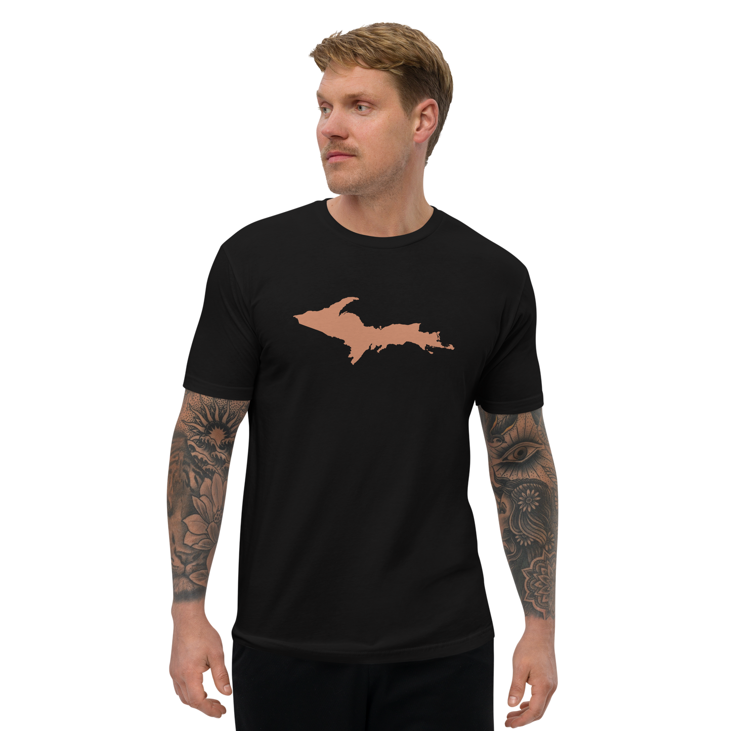 Michigan Upper Peninsula T-Shirt (w/ Copper UP Outline) | Men's Fitted