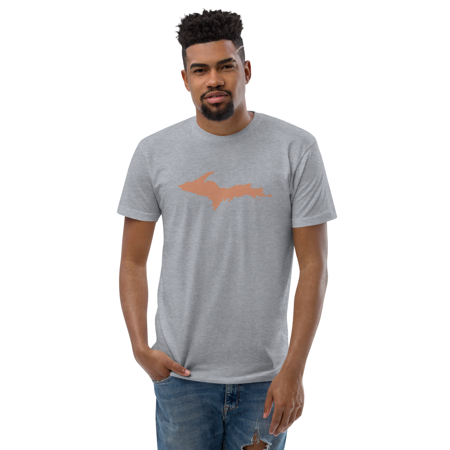 Michigan Upper Peninsula T-Shirt (w/ Copper UP Outline) | Men's Fitted