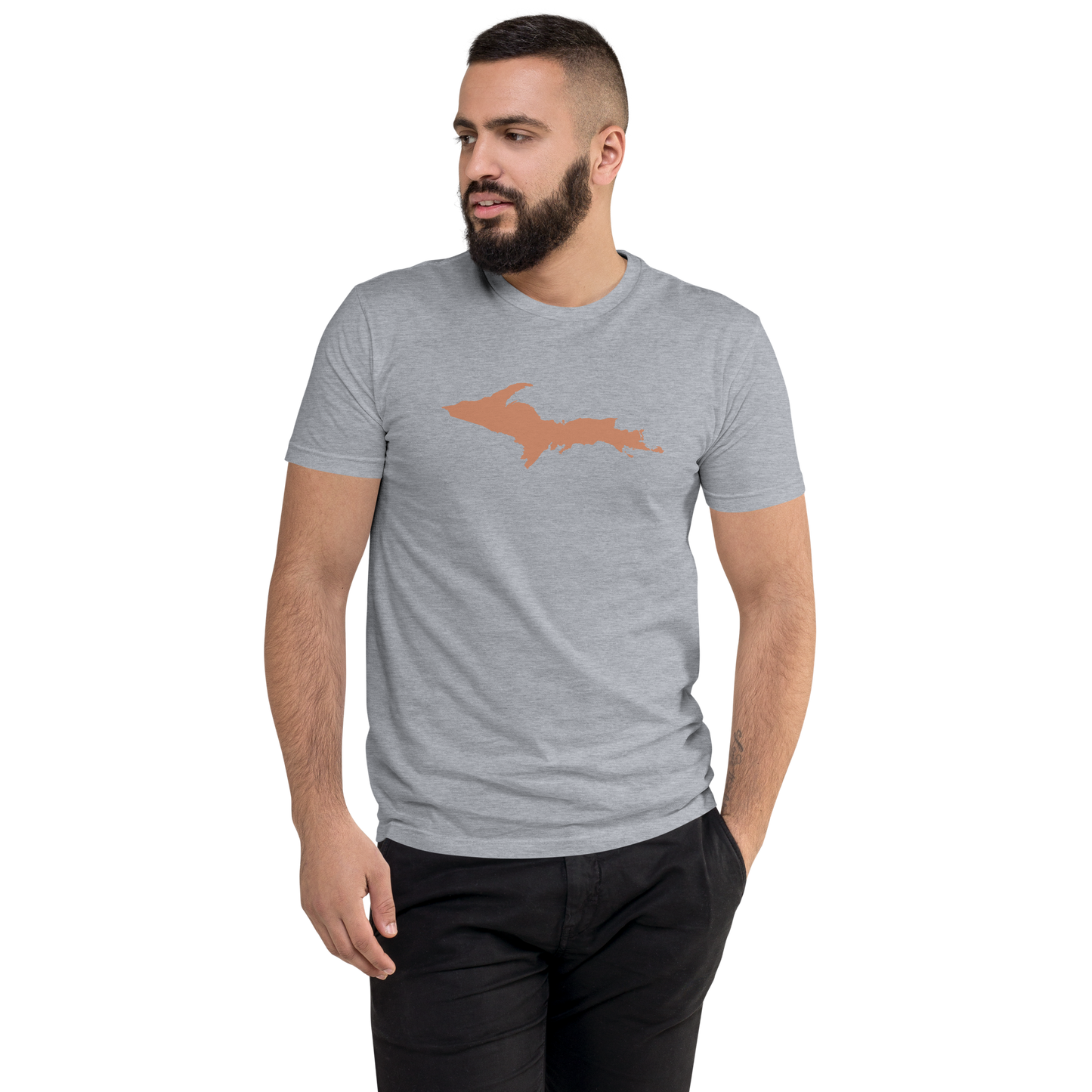 Michigan Upper Peninsula T-Shirt (w/ Copper UP Outline) | Men's Fitted