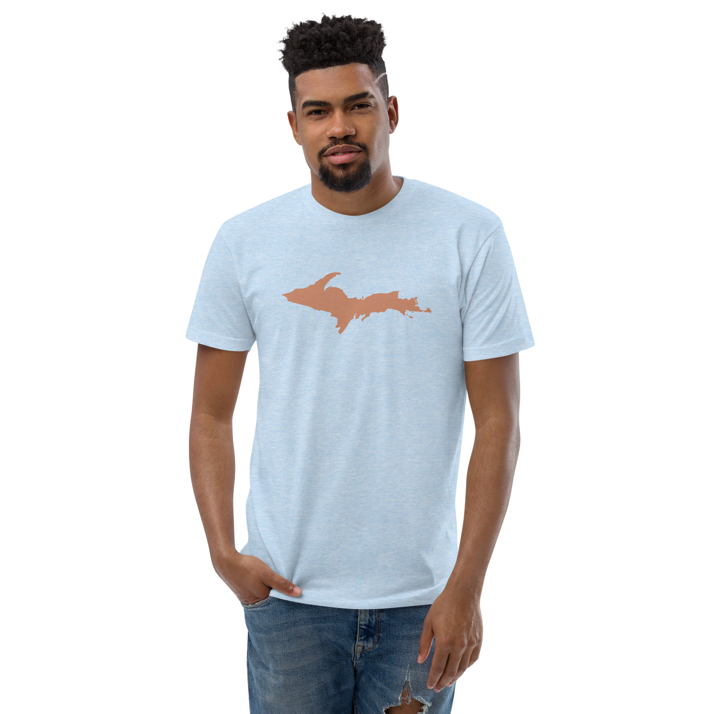 Michigan Upper Peninsula T-Shirt (w/ Copper UP Outline) | Men's Fitted