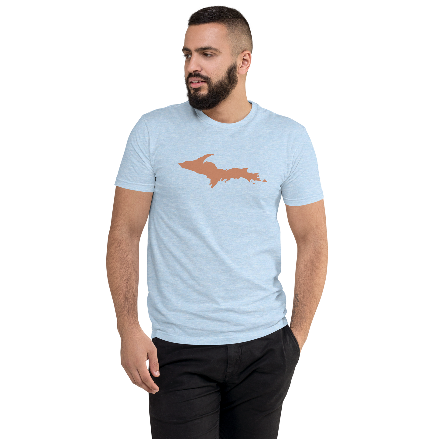 Michigan Upper Peninsula T-Shirt (w/ Copper UP Outline) | Men's Fitted