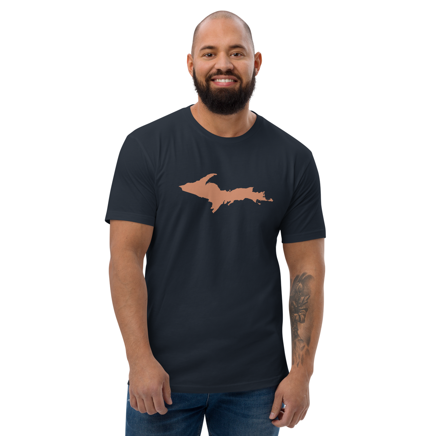 Michigan Upper Peninsula T-Shirt (w/ Copper UP Outline) | Men's Fitted