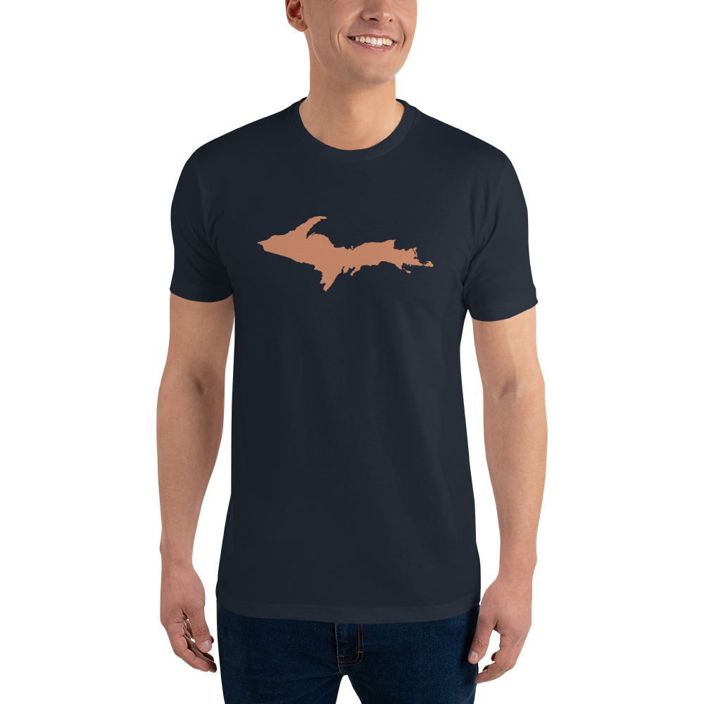 Michigan Upper Peninsula T-Shirt (w/ Copper UP Outline) | Men's Fitted