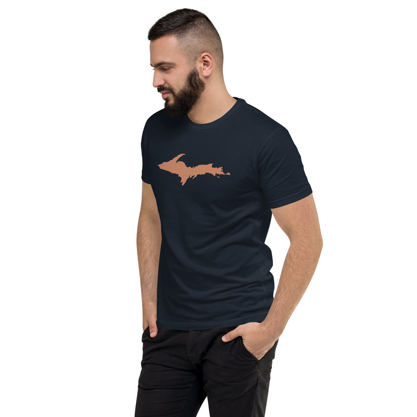 Michigan Upper Peninsula T-Shirt (w/ Copper UP Outline) | Men's Fitted