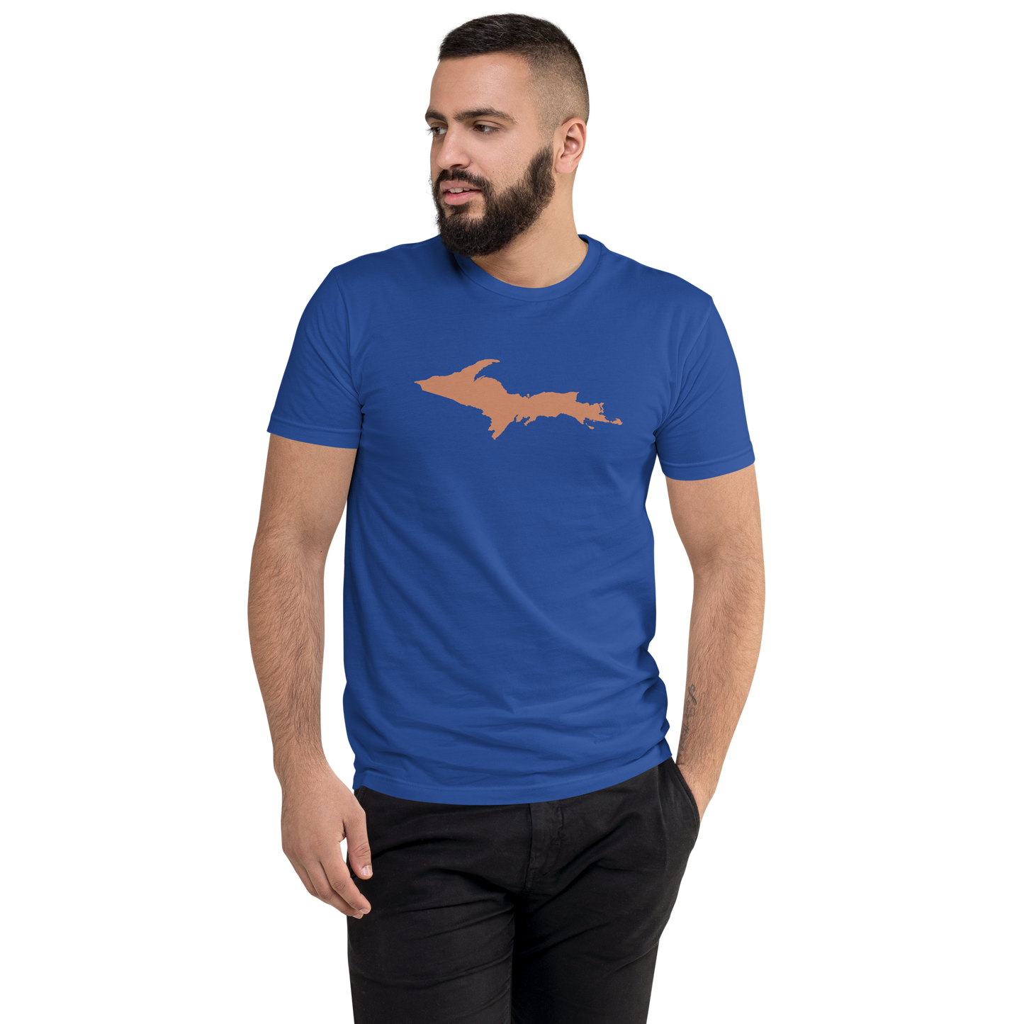 Michigan Upper Peninsula T-Shirt (w/ Copper UP Outline) | Men's Fitted