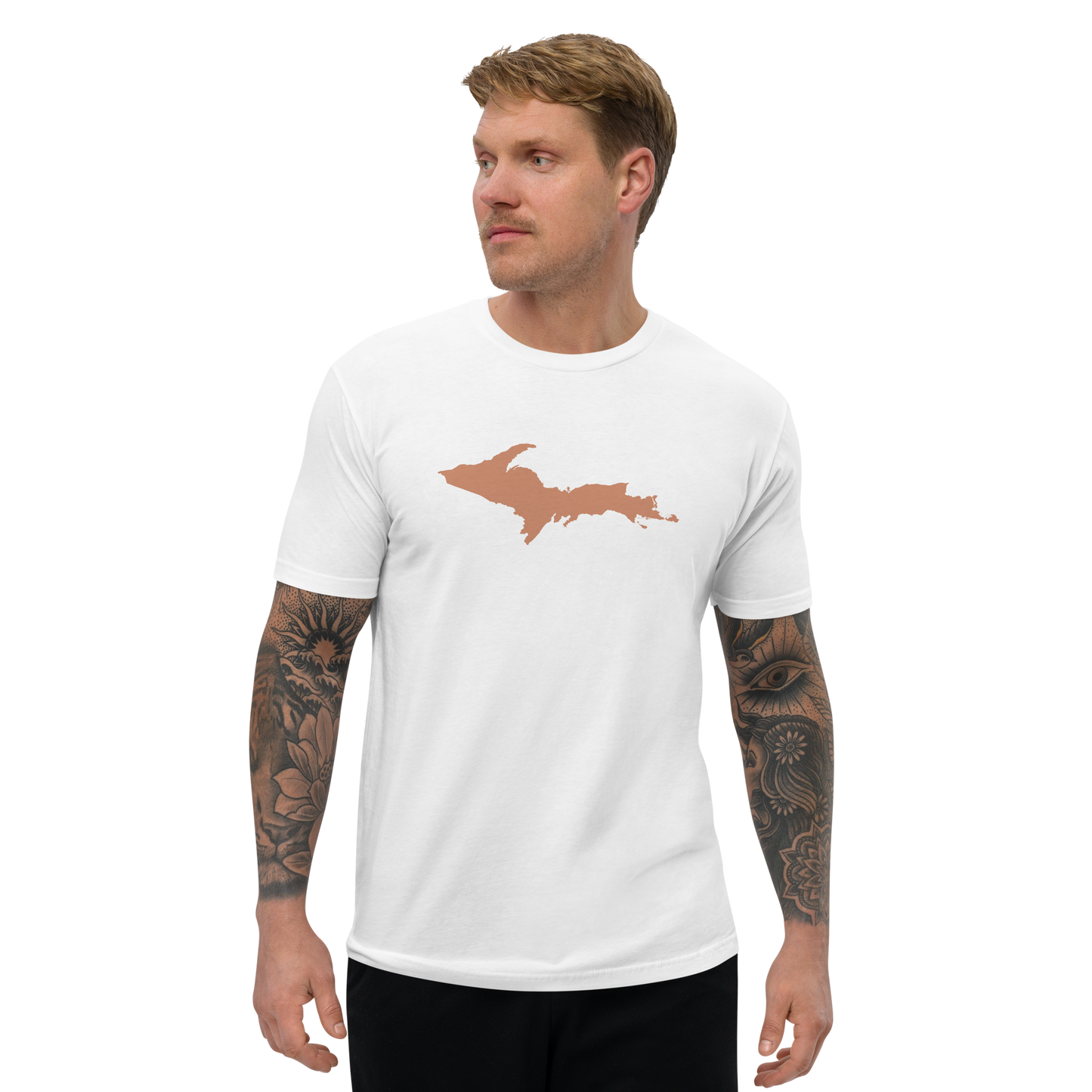 Michigan Upper Peninsula T-Shirt (w/ Copper UP Outline) | Men's Fitted