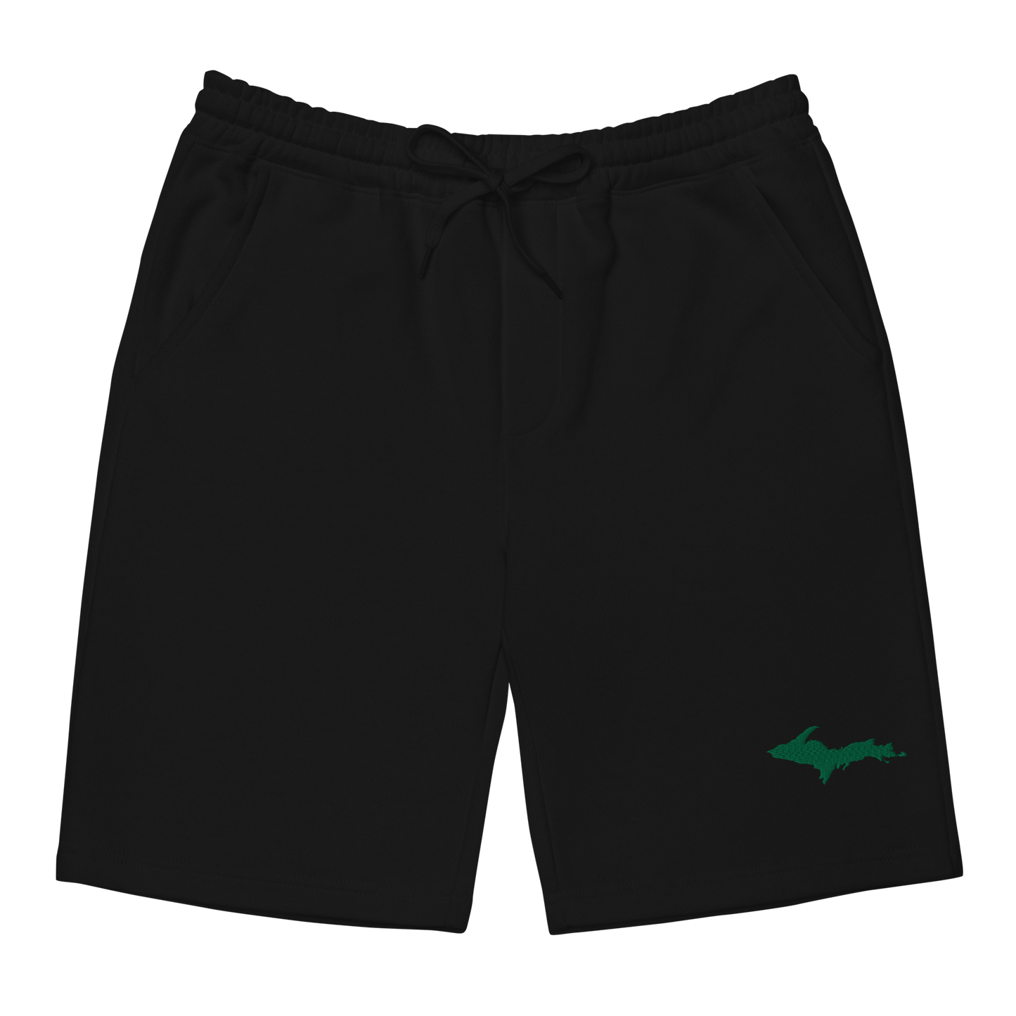 Michigan Upper Peninsula Shorts ( w/ Embroidered Green UP Outline ) | Men's Fleece