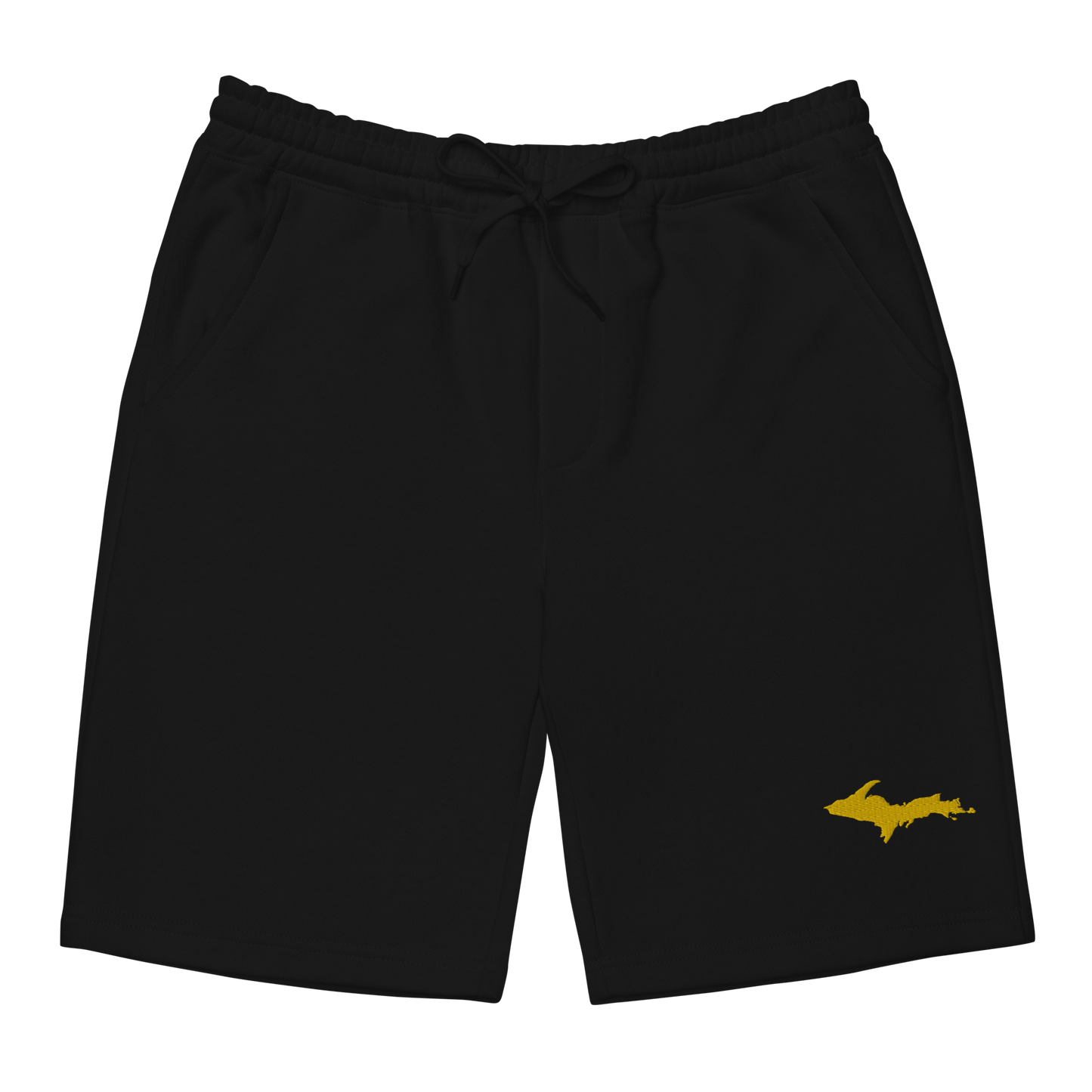 Michigan Upper Peninsula Shorts ( w/ Embroidered Gold UP Outline ) | Men's Fleece