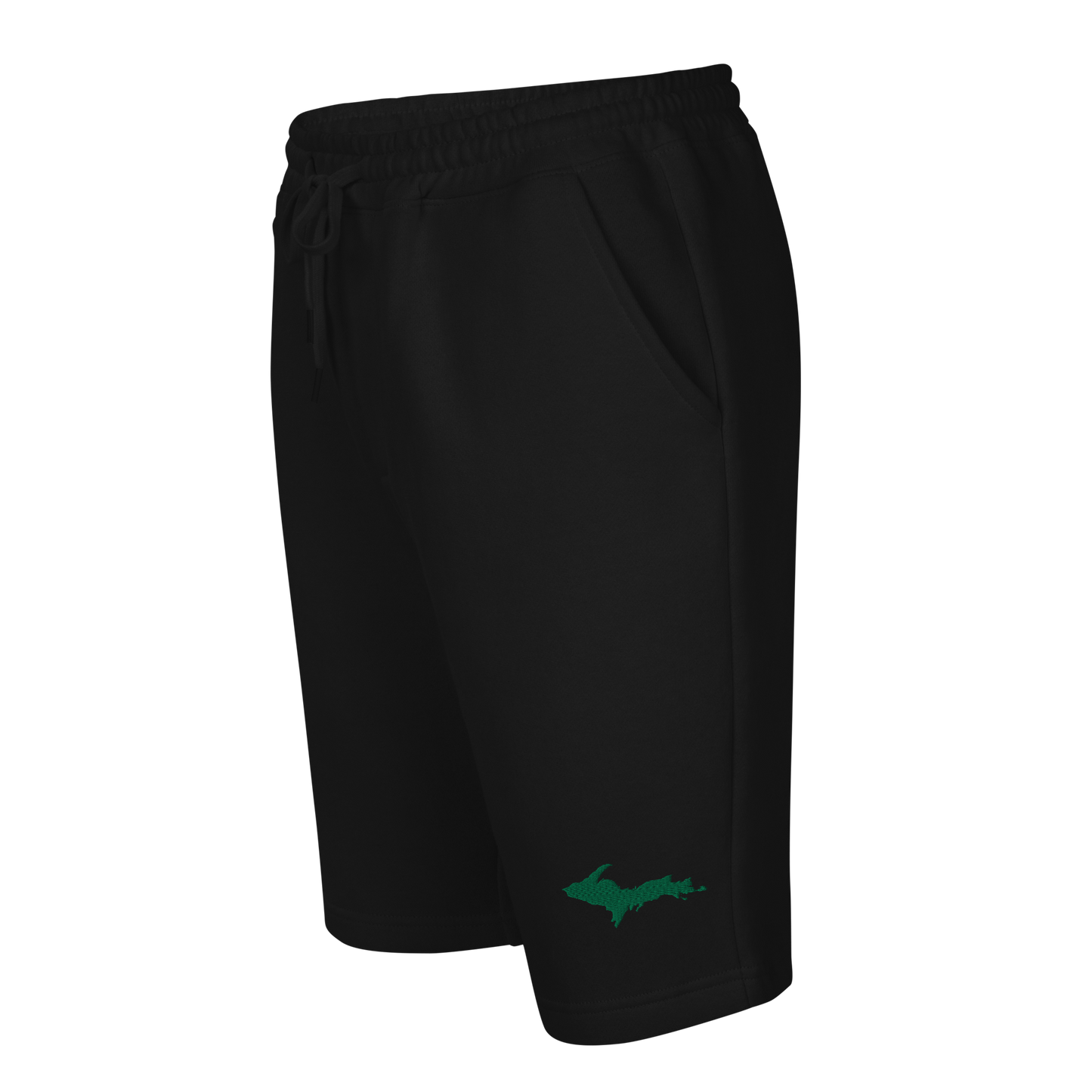 Michigan Upper Peninsula Shorts ( w/ Embroidered Green UP Outline ) | Men's Fleece