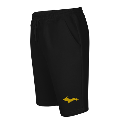 Michigan Upper Peninsula Shorts ( w/ Embroidered Gold UP Outline ) | Men's Fleece