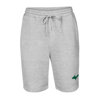 Michigan Upper Peninsula Shorts ( w/ Embroidered Green UP Outline ) | Men's Fleece