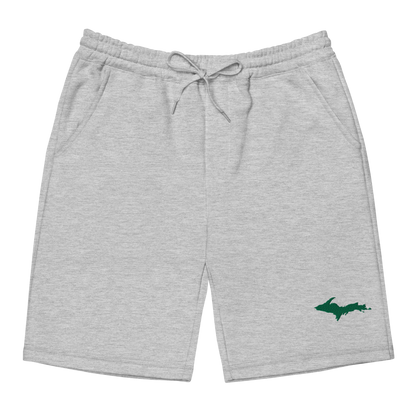 Michigan Upper Peninsula Shorts ( w/ Embroidered Green UP Outline ) | Men's Fleece