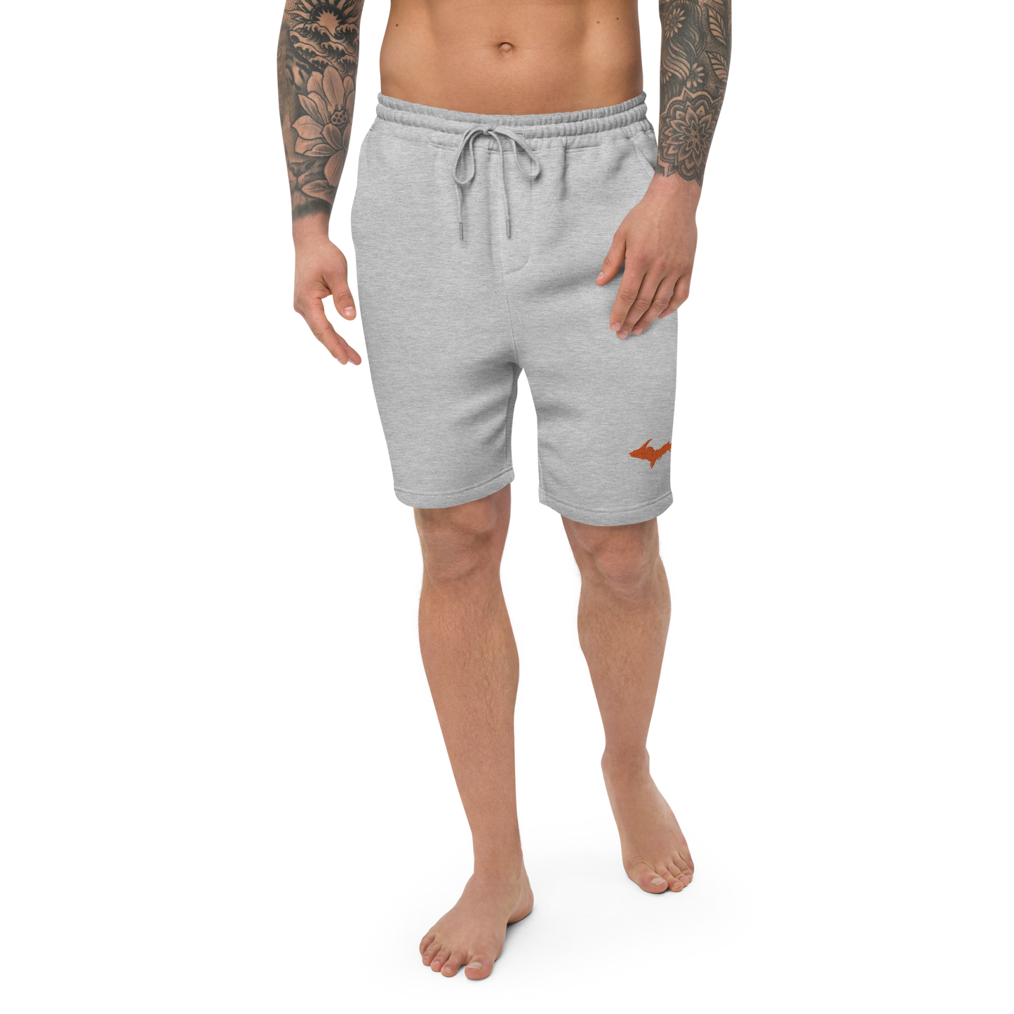 Michigan Upper Peninsula Shorts ( w/ Embroidered Orange UP Outline ) | Men's Fleece