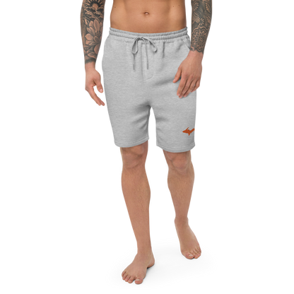 Michigan Upper Peninsula Shorts ( w/ Embroidered Orange UP Outline ) | Men's Fleece