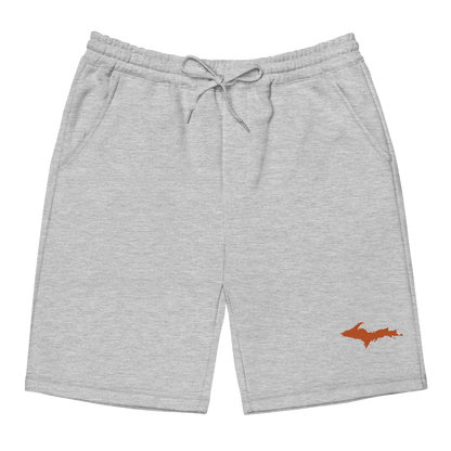 Michigan Upper Peninsula Shorts ( w/ Embroidered Orange UP Outline ) | Men's Fleece