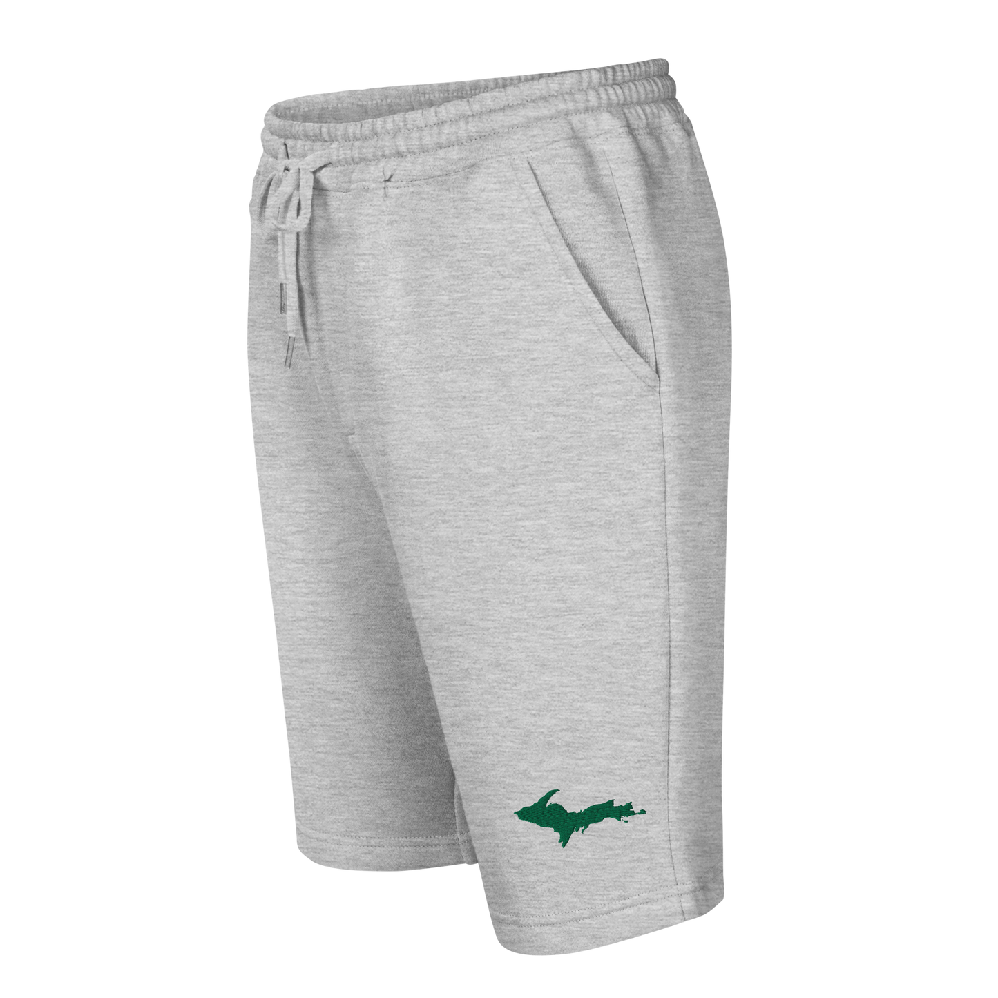 Michigan Upper Peninsula Shorts ( w/ Embroidered Green UP Outline ) | Men's Fleece