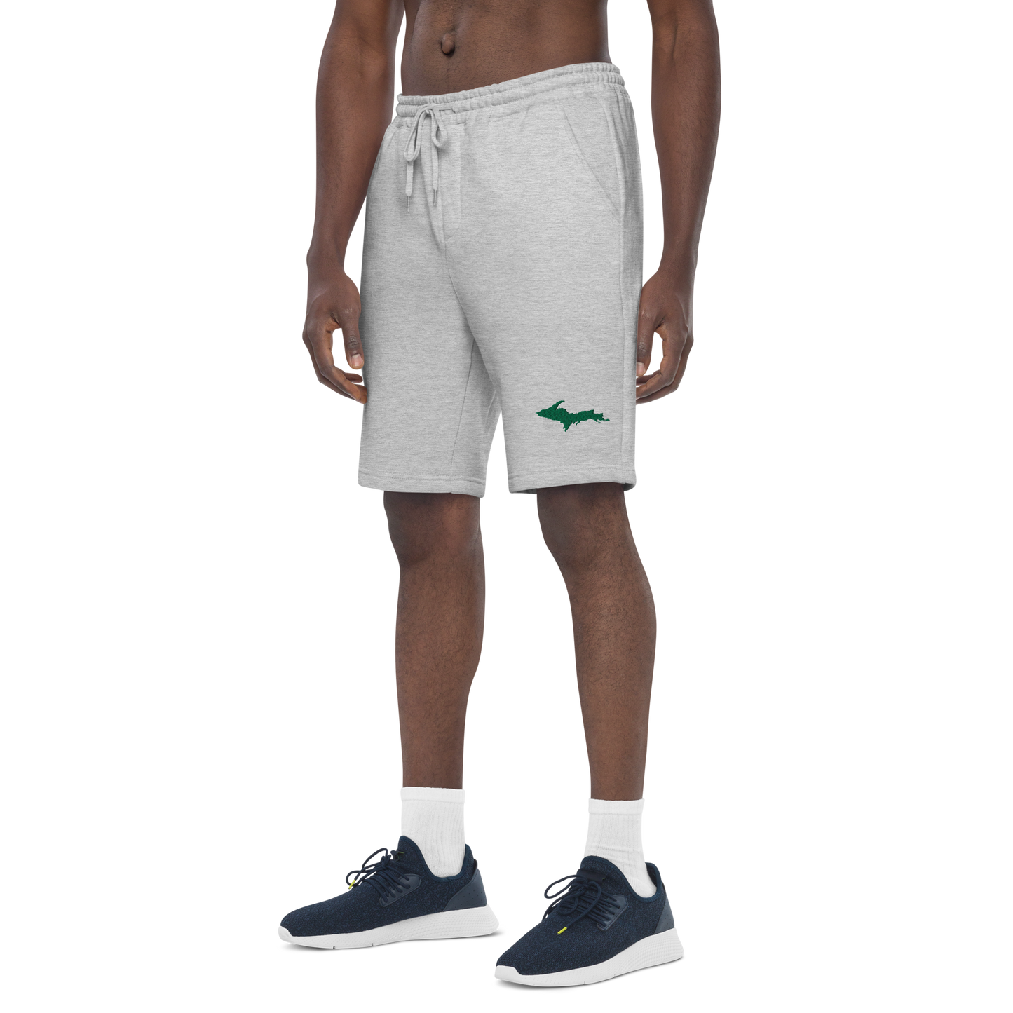 Michigan Upper Peninsula Shorts ( w/ Embroidered Green UP Outline ) | Men's Fleece